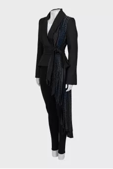 Jacket with buttons and belt