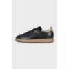 Men's blue leather sneakers