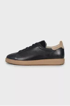 Men's blue leather sneakers