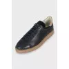 Men's blue leather sneakers