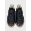 Men's blue leather sneakers