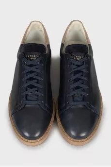 Men's blue leather sneakers