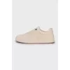 Beige suede sneakers