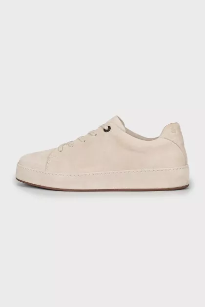 Beige suede sneakers