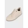 Beige suede sneakers