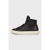 Leather sneakers with signature print