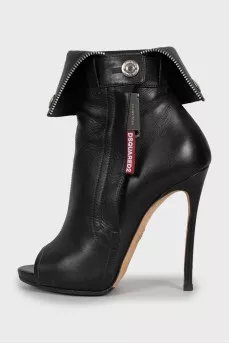 Open toe stiletto ankle boots