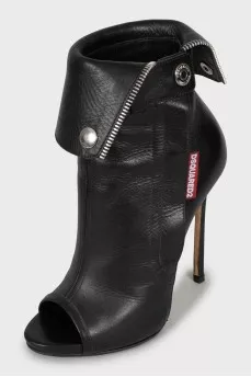 Open toe stiletto ankle boots