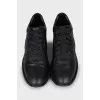 Black leather sneakers