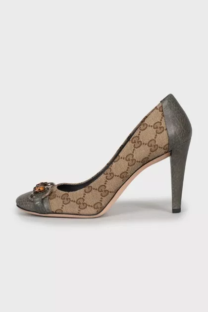 Signature Print Heeled Shoes