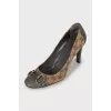 Signature Print Heeled Shoes