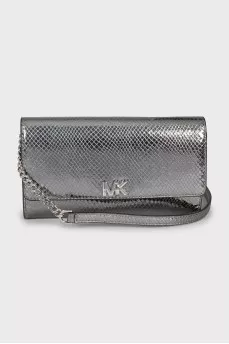 Silver leather bag