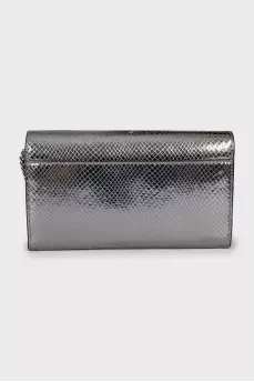 Silver leather bag