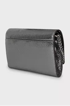 Silver leather bag