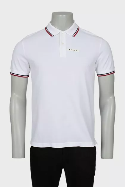 Men's white polo shirt