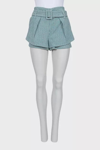 Blue shorts with belt
