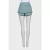 Blue shorts with belt