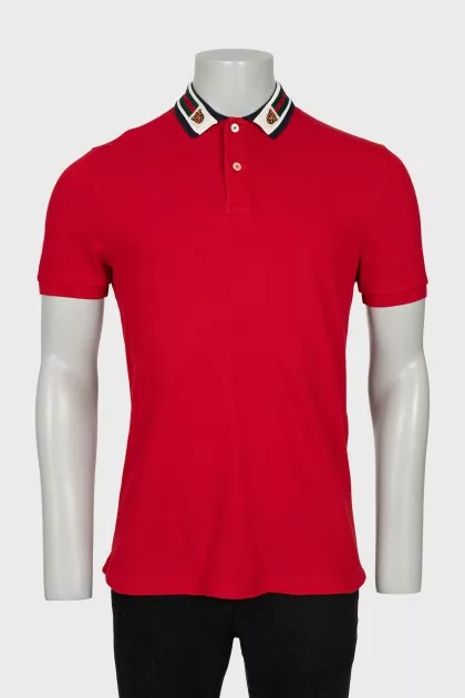 Men's red polo shirt