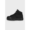Men's black boots with a massive sole