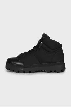 Men's black boots with a massive sole