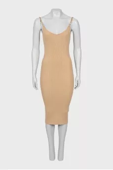 Bodycon dress with metal straps