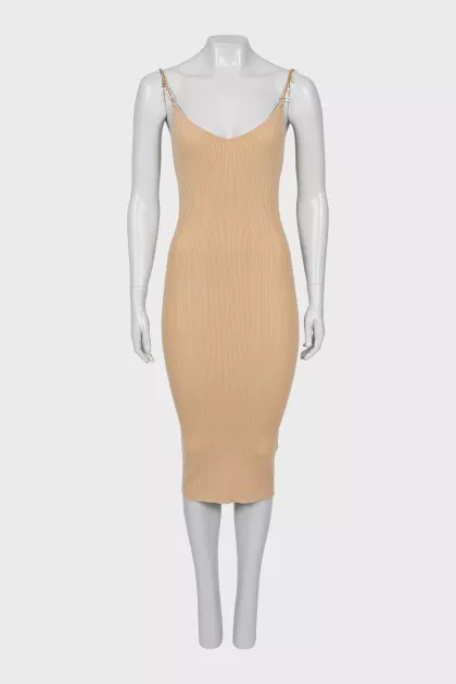 Bodycon dress with metal straps