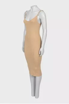 Bodycon dress with metal straps