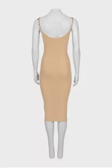 Bodycon dress with metal straps