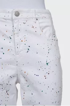 White jeans with a small print