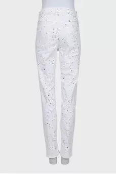White jeans with a small print