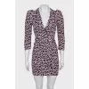 Fitted dress in animal print