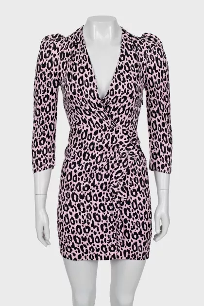 Fitted dress in animal print