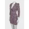 Fitted dress in animal print