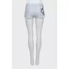 Gray swim shorts with tag