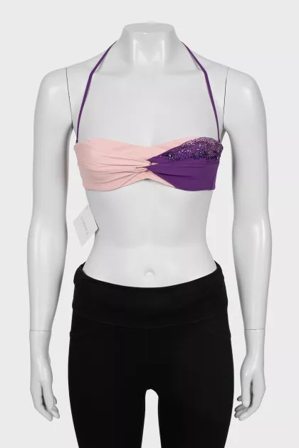 Rhinestone swimsuit with tag