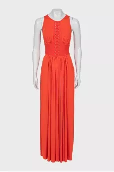 Fitted dress with imitation corset