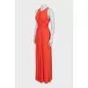 Fitted dress with imitation corset