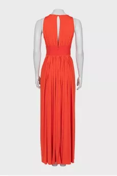 Fitted dress with imitation corset