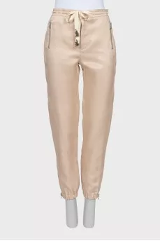 Beige fitted suit