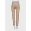 Beige wool and cashmere trousers