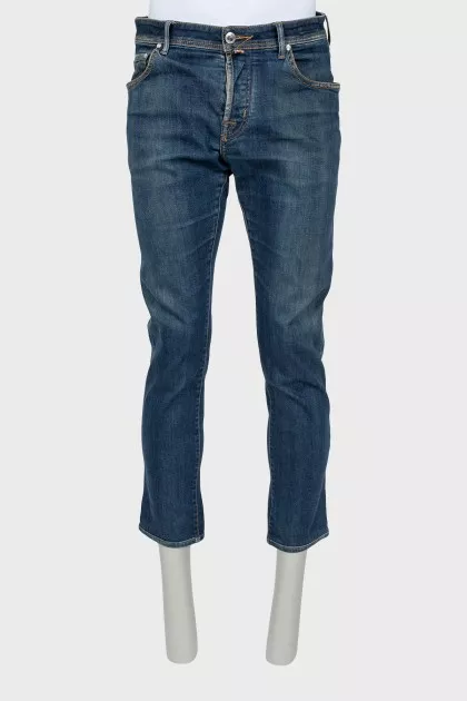 Men's Straight Button Jeans