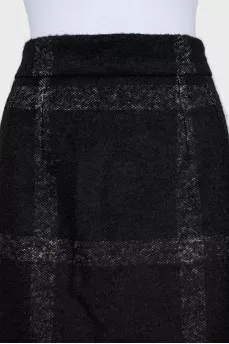 Black Checked Pencil Skirt