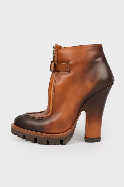 Brown boots with rough soles