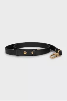 Black leather strap for bag