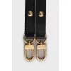 Black leather strap for bag