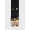 Black leather strap for bag