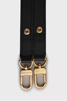 Black leather strap for bag