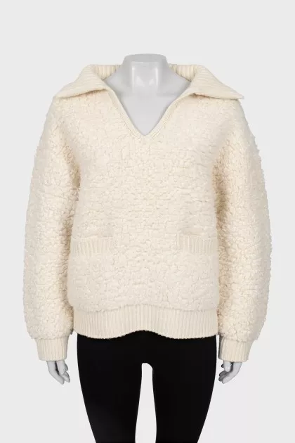 White wool sweater
