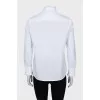 Blouse with ruffles on cuffs and collar