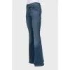 Blue flared mid rise jeans